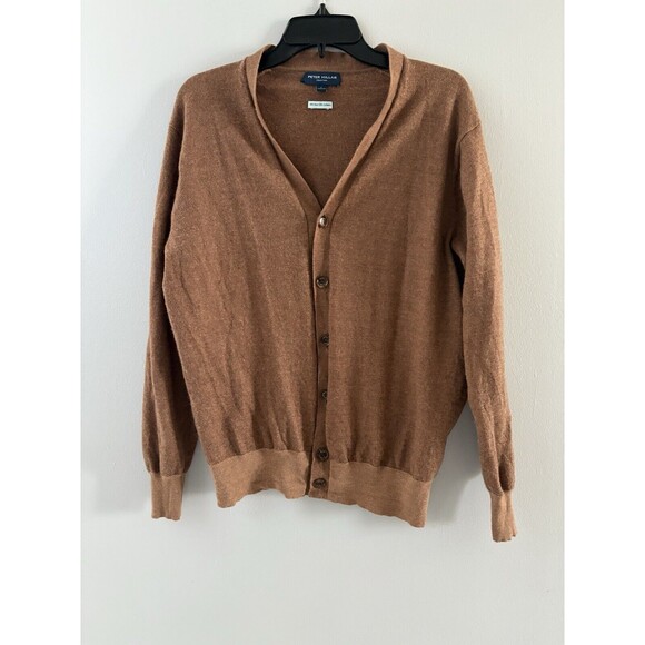Peter Millar Collection Cardigan Sweater Large Brown Wool Cashmere English Manor - Picture 7 of 12